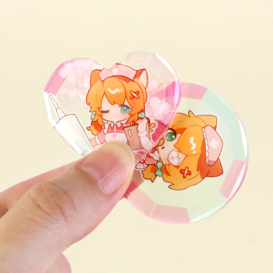 小物を宝石のように飾る｜オリジナル宝石カット風アクリルステッカー
