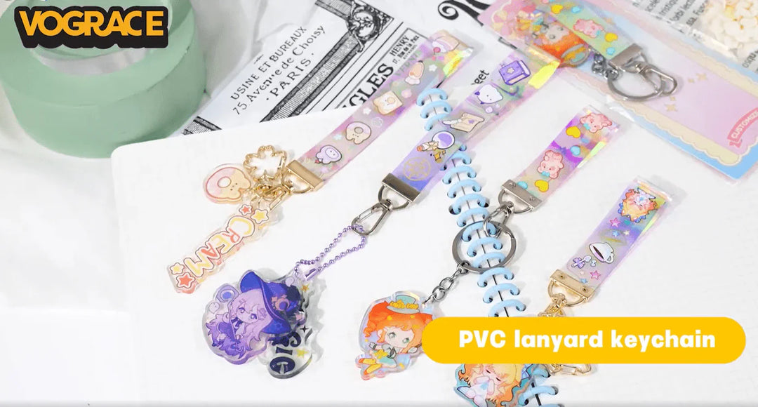 オリジナル クリアアクリル ホログラフィックPVCストラップキーホルダーで広がる収益チャンス