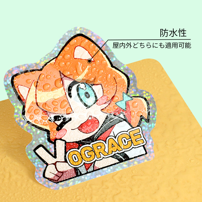オリジナルグリッターホログラムステッカー