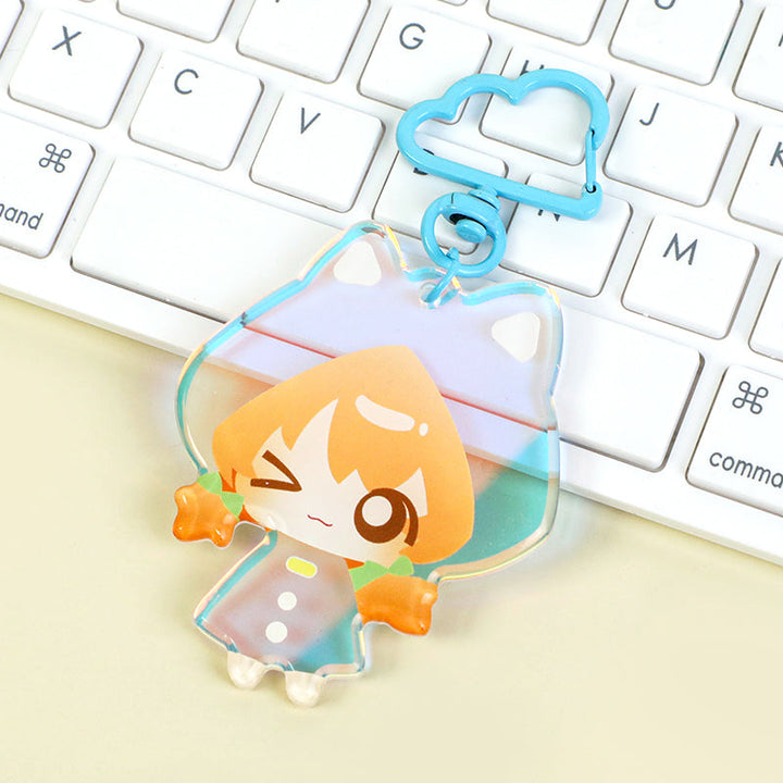 オリジナル角丸オーロラアクリルキーホルダー