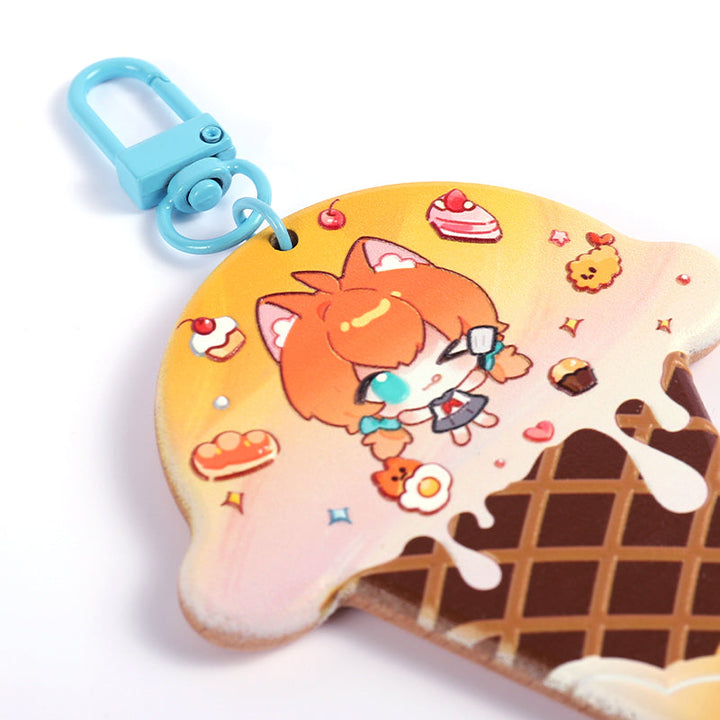 オリジナル3D調ブナ材キーホルダー