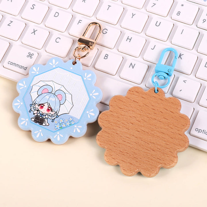 オリジナル3D調ブナ材キーホルダー