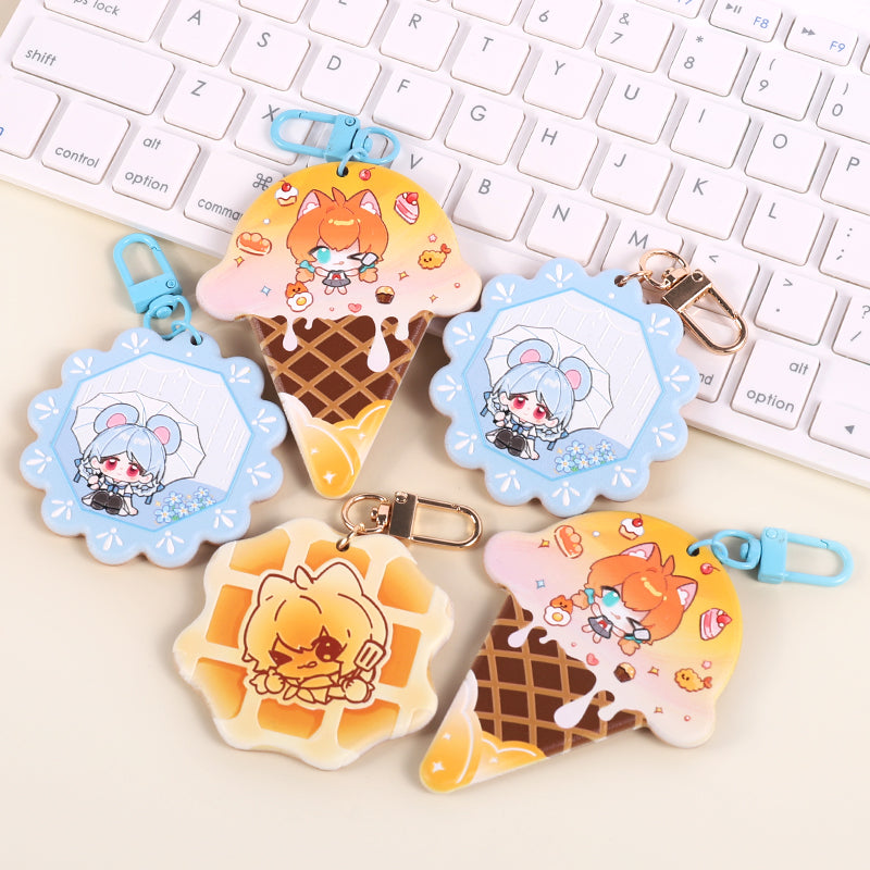 オリジナル3D調ブナ材キーホルダー