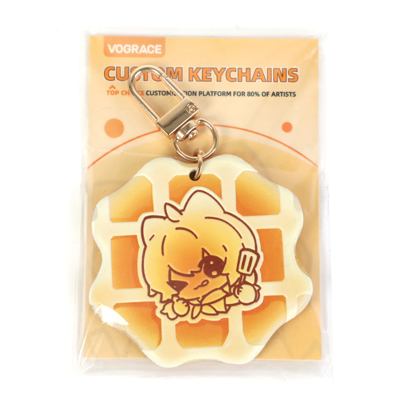 オリジナル3D調ブナ材キーホルダー