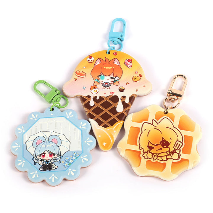 オリジナル3D調ブナ材キーホルダー