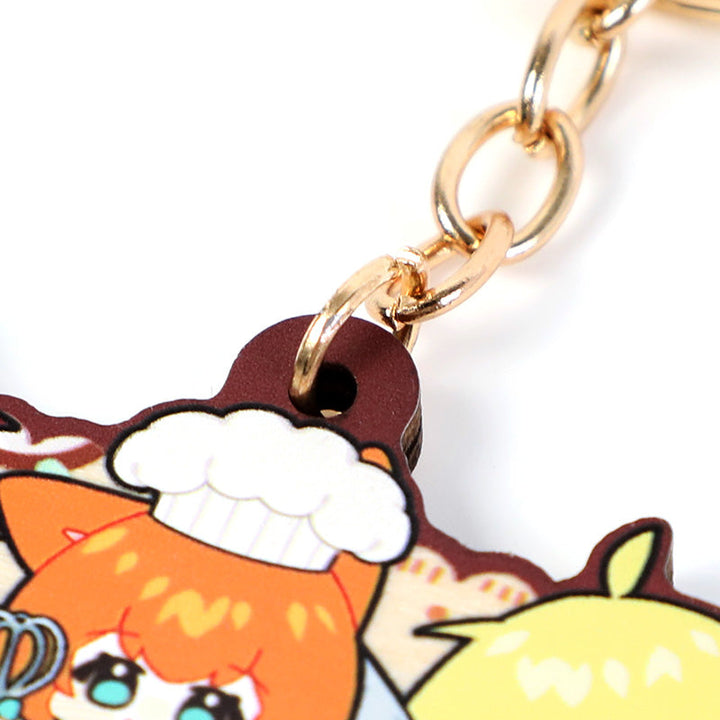 オリジナル4mm厚めバスウッド木製キーホルダー