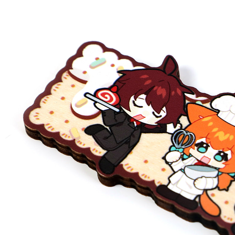 オリジナル4mm厚めバスウッド木製キーホルダー