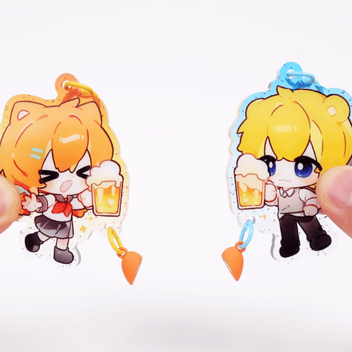 オリジナルハート型マグネットアクリルキーホルダー