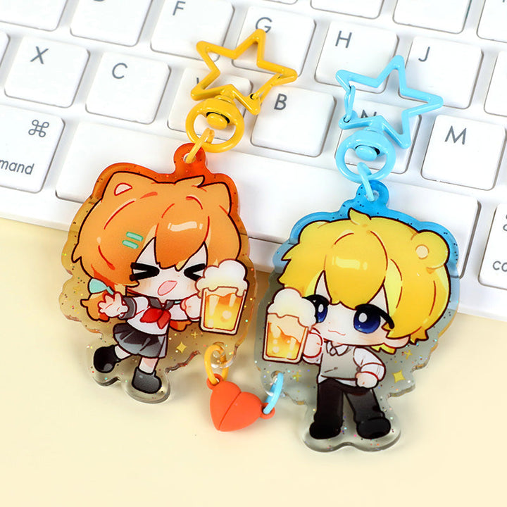 オリジナルハート型マグネットアクリルキーホルダー