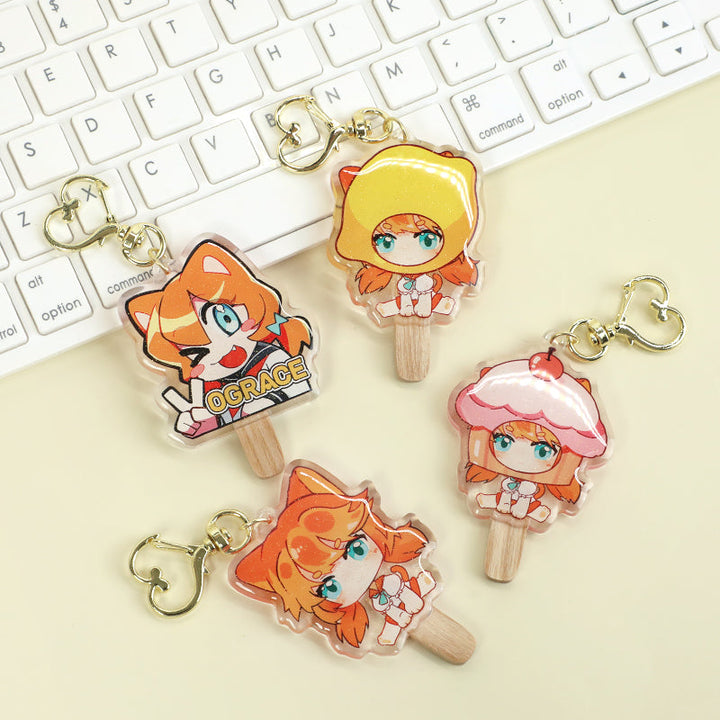 オリジナルアイスキャンディーアクリルキーホルダー