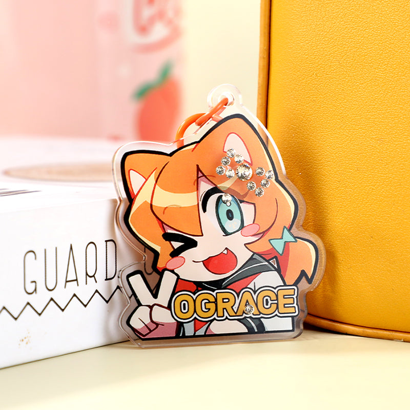 Custom Acrylic Rhinestone Keychain
