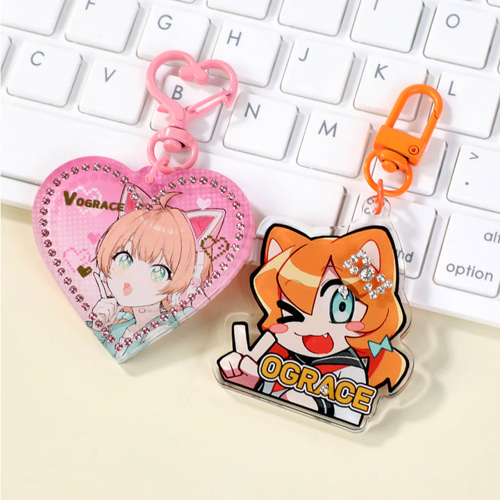Custom Acrylic Rhinestone Keychain