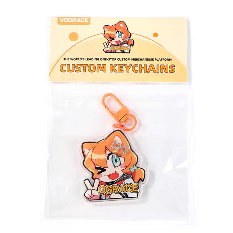 Custom Acrylic Rhinestone Keychain