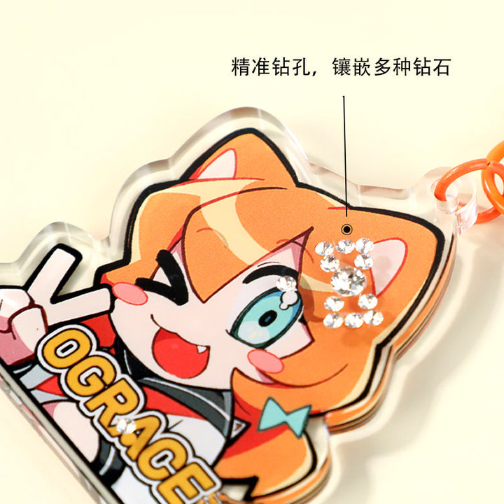 Custom Acrylic Rhinestone Keychain