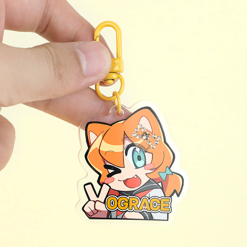 Custom Acrylic Rhinestone Keychain