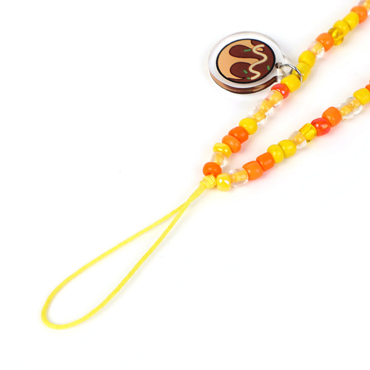 オリジナルビーズ付きアクリルストラップ