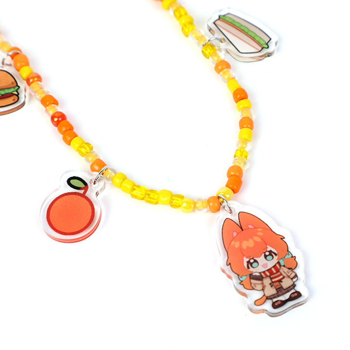 オリジナルビーズ付きアクリルストラップ