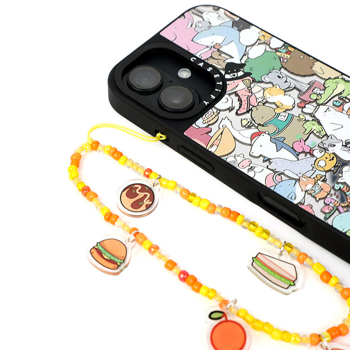 オリジナルビーズ付きアクリルストラップ