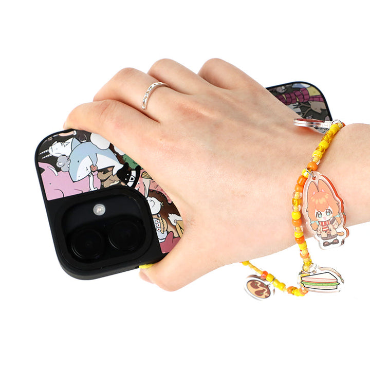 オリジナルビーズ付きアクリルストラップ