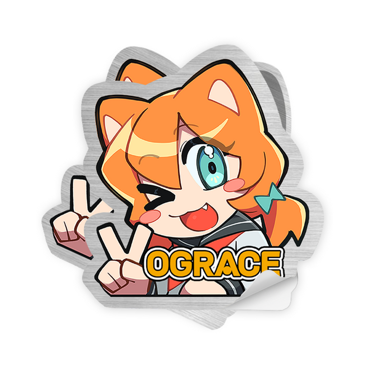オリジナルヘアラインシルバーステッカー