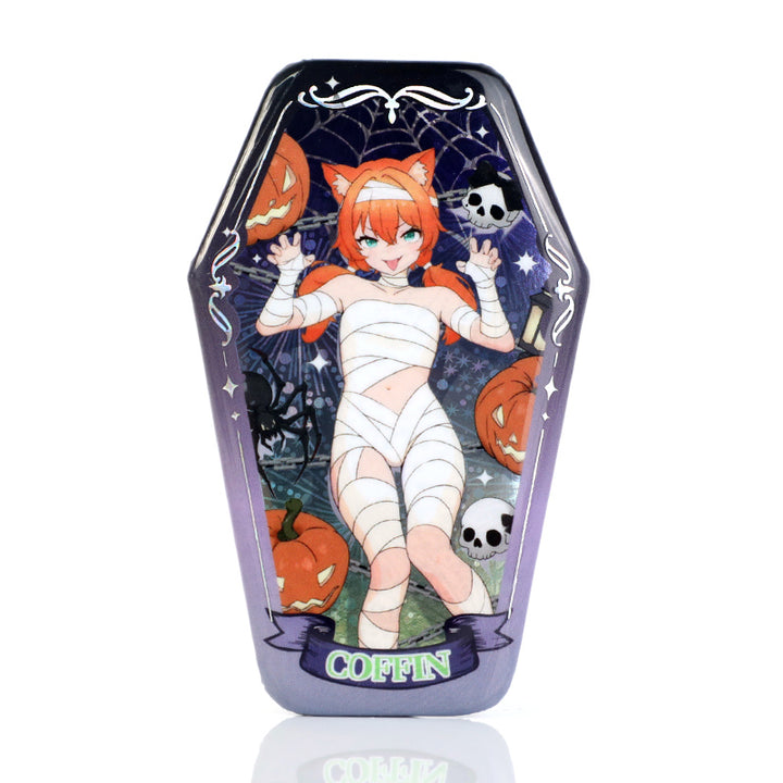 オリジナル棺型グリッター缶バッジ