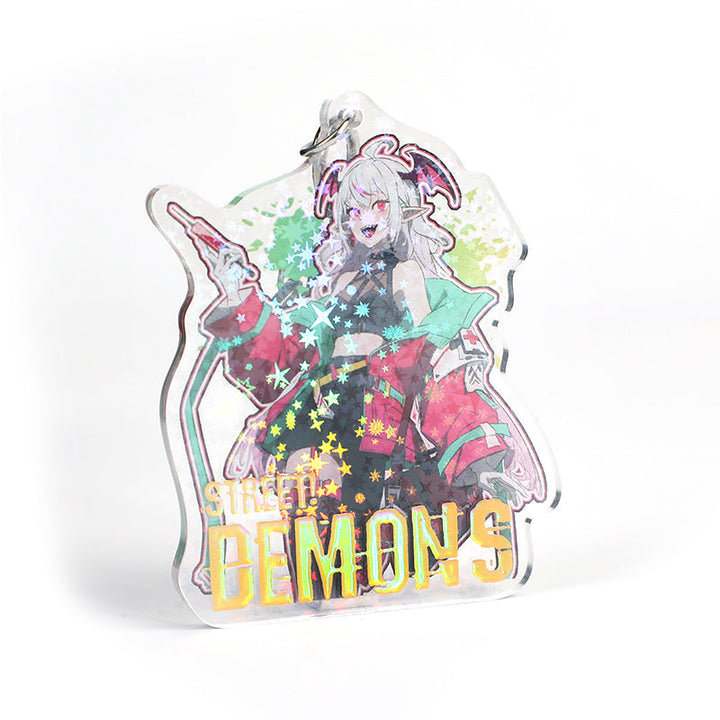 Custom Cold Foil Stamping Holographic Clear Acrylic Keychains - VOGRACE