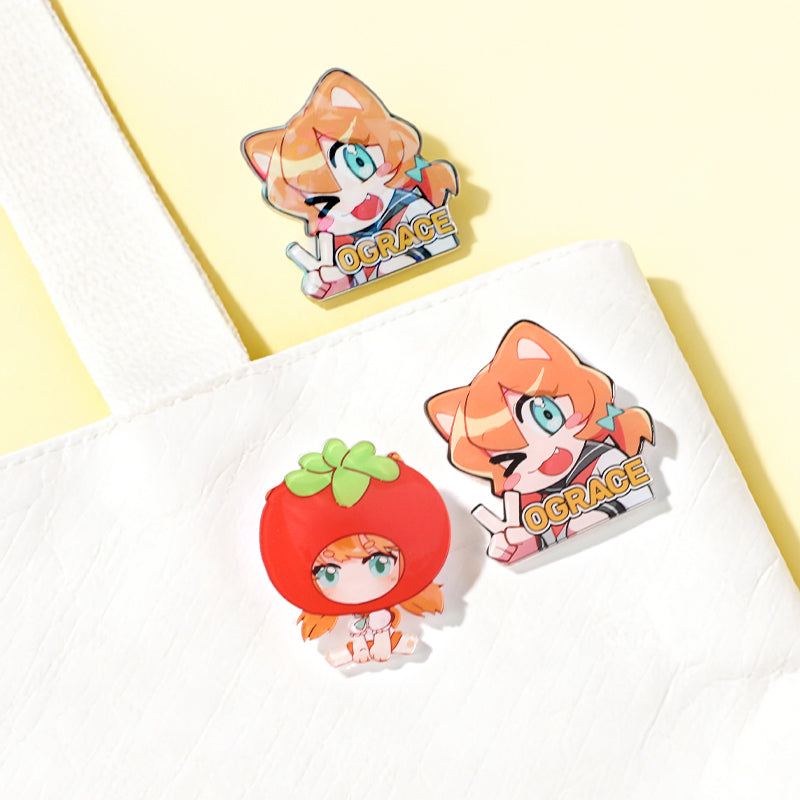 オリジナルフチなしアクリルピンバッジ