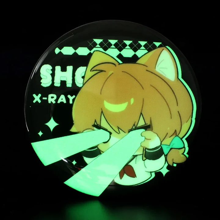 オリジナル蓄光丸型缶バッジ