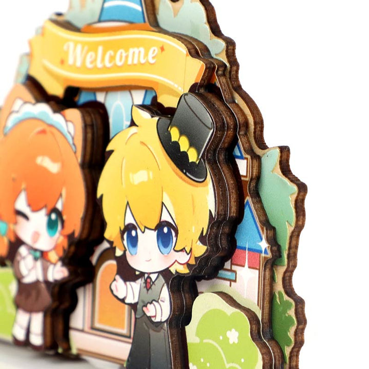 オリジナル多層木製キーホルダー