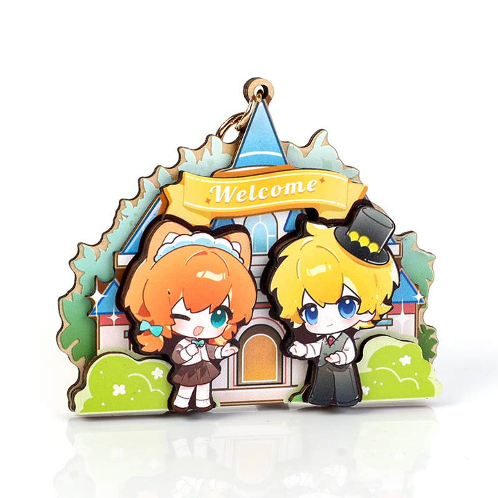 オリジナル多層木製キーホルダー
