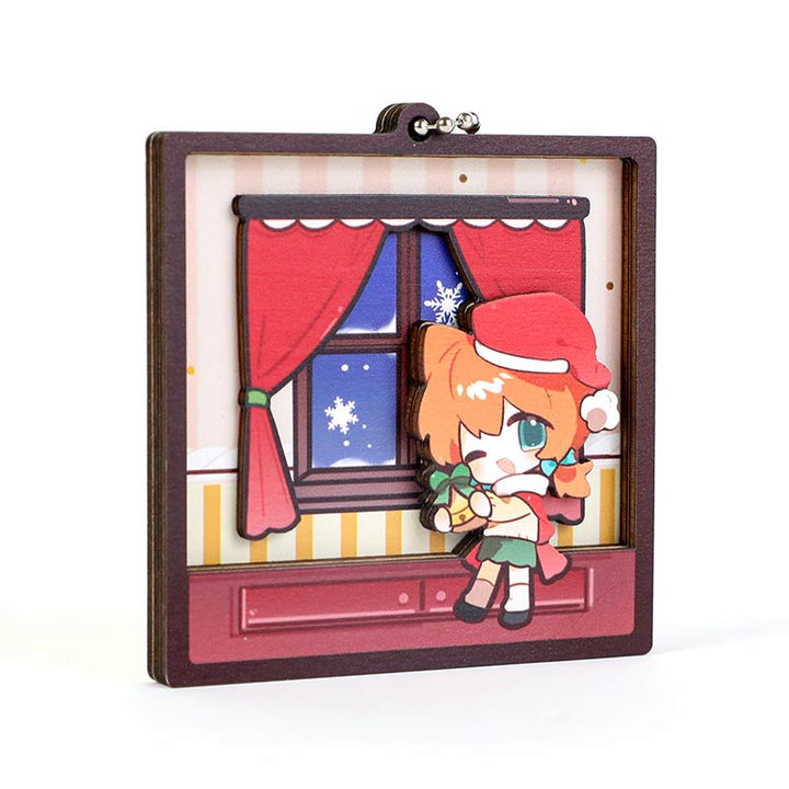 オリジナル多層木製キーホルダー