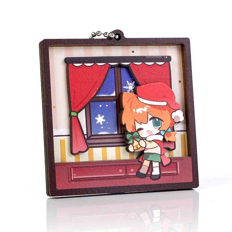 オリジナル多層木製キーホルダー
