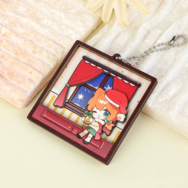 オリジナル多層木製キーホルダー