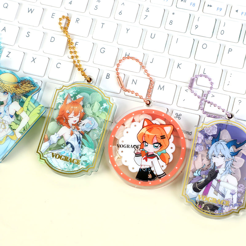 オリジナル押し花アクリルキーホルダー