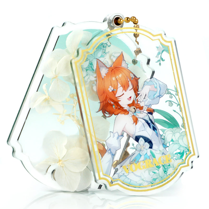 オリジナル押し花アクリルキーホルダー
