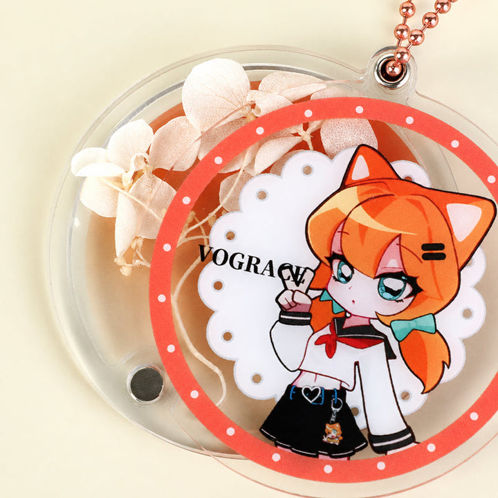 オリジナル押し花アクリルキーホルダー