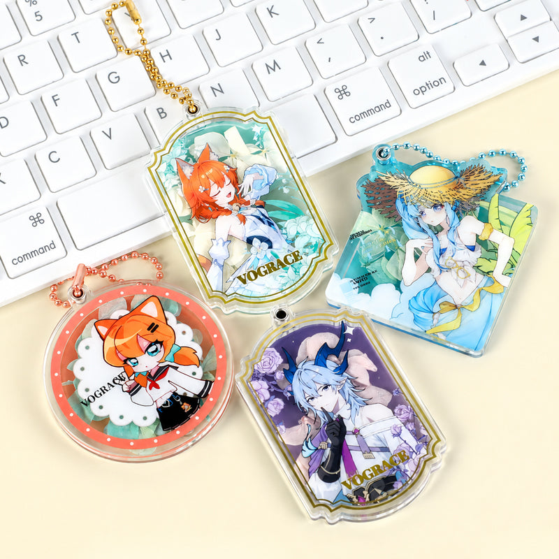 オリジナル押し花アクリルキーホルダー