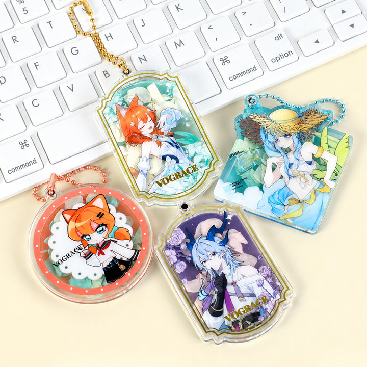 オリジナル押し花アクリルキーホルダー