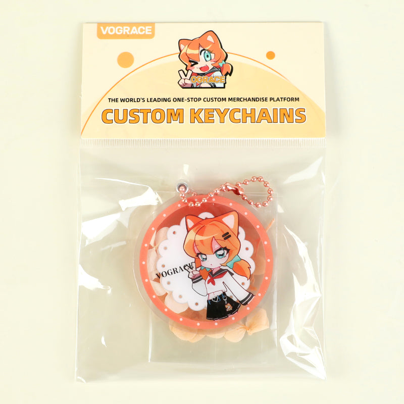 オリジナル押し花アクリルキーホルダー