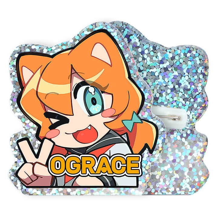 オリジナルホログラムアクリルピンバッジ