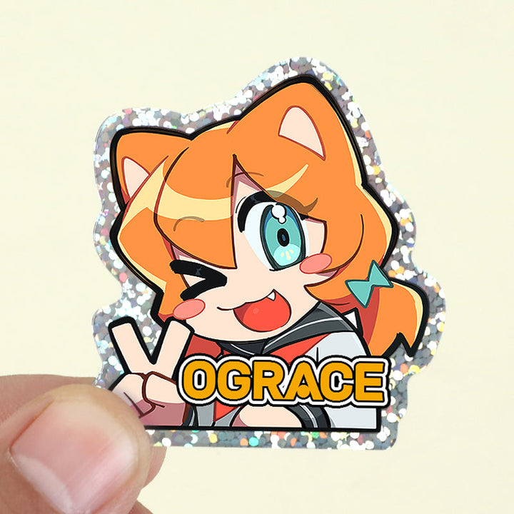 オリジナルホログラムアクリルピンバッジ