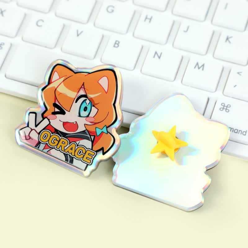 オリジナルホログラムアクリルピンバッジ
