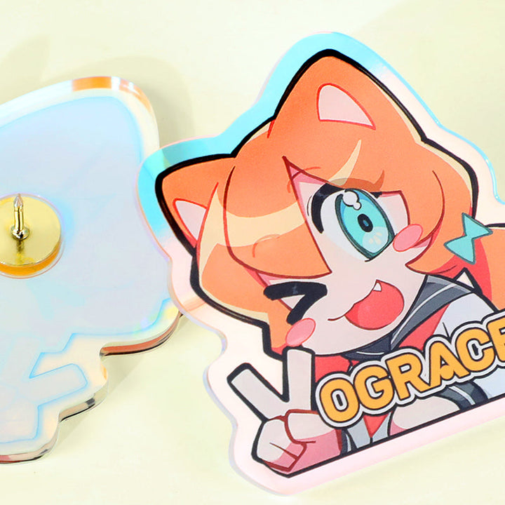 オリジナルオーロラアクリルピンバッジ