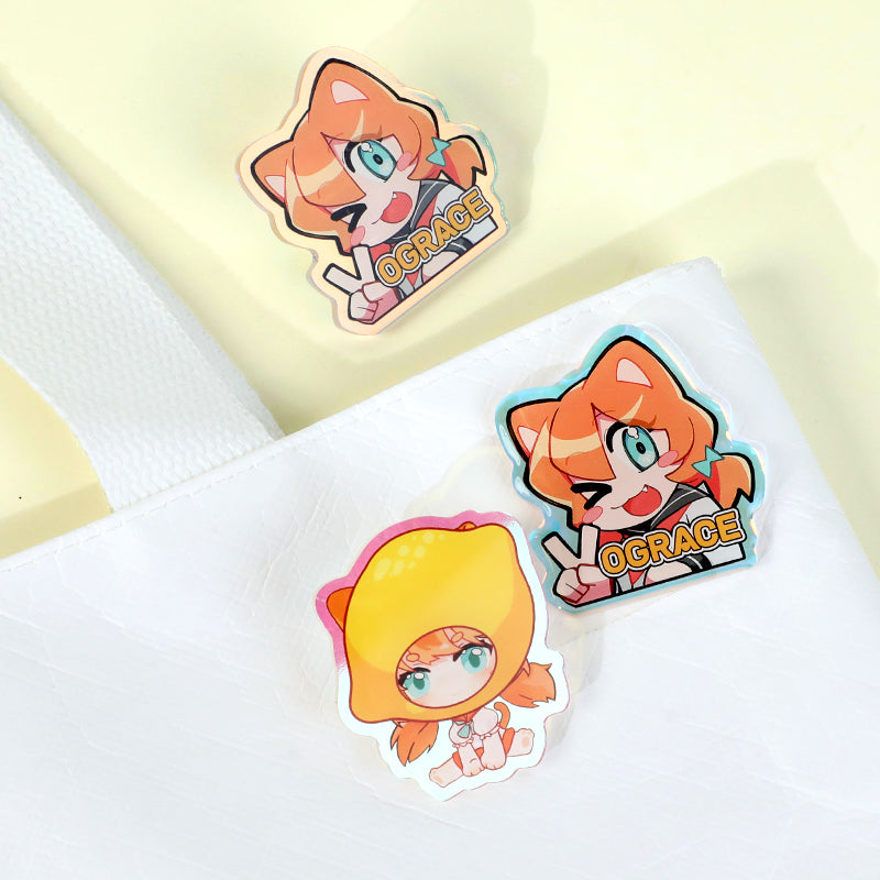 オリジナルオーロラアクリルピンバッジ