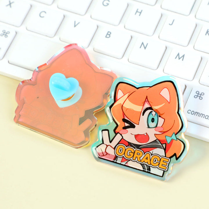 オリジナルオーロラアクリルピンバッジ