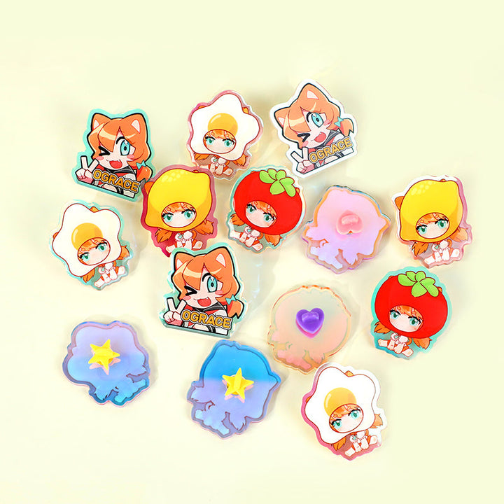 オリジナルオーロラアクリルピンバッジ