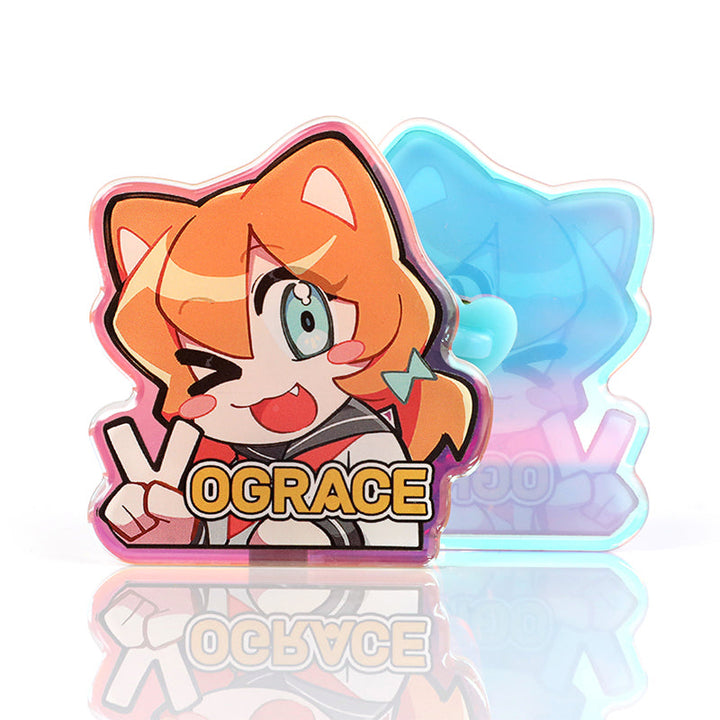 オリジナル角丸オーロラアクリルピンバッジ