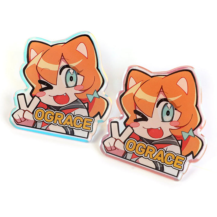 オリジナル角丸オーロラアクリルピンバッジ