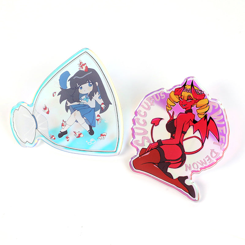 オリジナル角丸オーロラアクリルピンバッジ