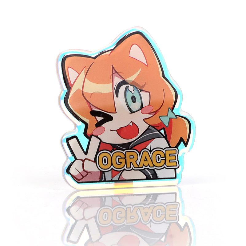 オリジナル角丸オーロラアクリルピンバッジ